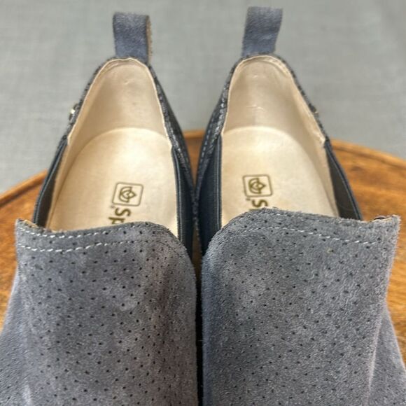 Spenco Shoes Wm 7.5 Gray Black Comfort Slip On Bootie Suede Textile Southwest - Picture 10 of 11